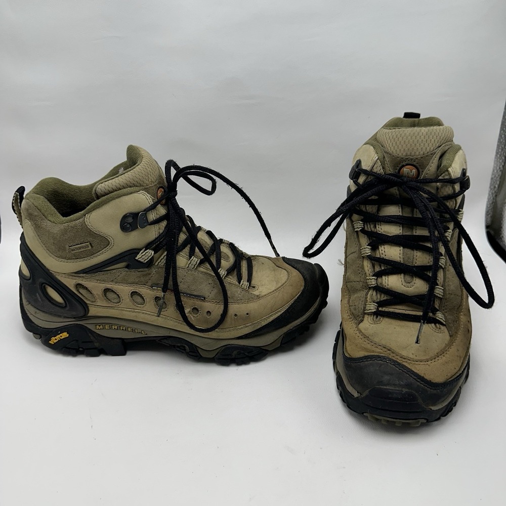 MERRELL Pulse II Waterproof Leather Hiking Outdoors Work Mid Boots Mens Size 8 - Picture 1 of 9
